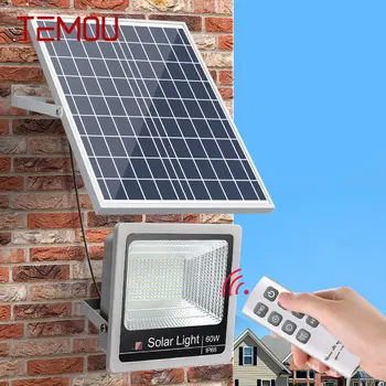 Слънчев прожектор TEMOU уличното осветление с дистанционно управление Водоустойчива IP65 led външен лампа за градина и тераси.