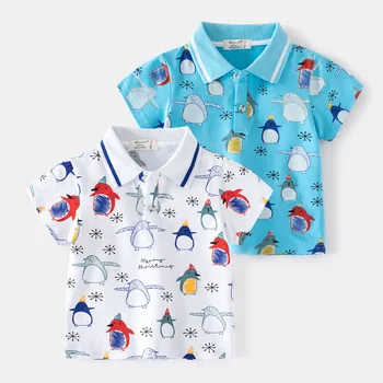 Тениска с къс ръкав За Малки момчета, Летни Детски памучни Тениски-топка За Деца С Анимационни Принтом, Детски Дрехи В Корейски Стил