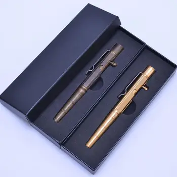 Твърда латунная гел писалка с мастило, ретро бамбук възел, болт, писмено инструмент, канцеларски материали