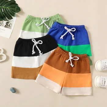 2023-05-04 Lioraitiin, спортни къси Панталони за малки момчета, бързо съхнещи Шорти с завязками контрастен цвят, летни дрехи