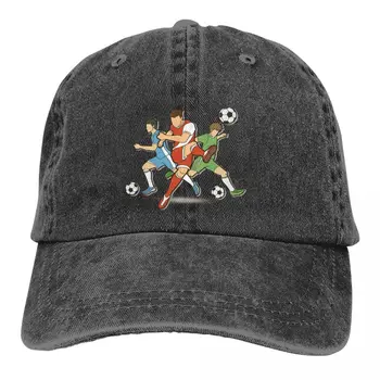 ЦЕЛТА на капитан Цубасы!Love Football Многоцветен шапка Дамски шапка с козирка, Персонални Шапка за защита козирка