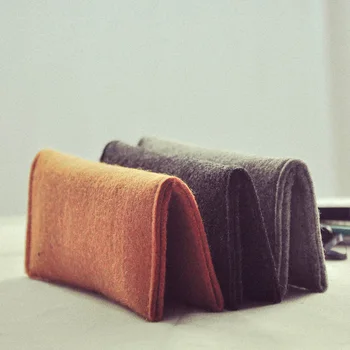 Тъканта, чанта за моливи MUPU, зелени вълнени пухкава одеяла за овце, чанта за моливи, творчески двустранен молив случай е с голям Капацитет, 1 бр.