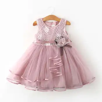 Детска лятна рокля Модел 2023 година, корейската версия на детски поли, рокли за момичета, лейси пола без ръкави, сшитое Рокля на принцеса