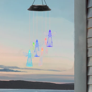 Angel Wind Chime Соларни лампи Външни висящи лампи, които променят цвета на