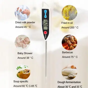 Полезен маслен термометър DC1.5V AG13, термометър за печене, Быстроизмеряемый измерване на температура на растителните масла
