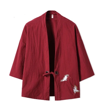 Лятна мъжка жилетка хаори, риза-кимоно, японски дрехи самурай, халати, свободни мъжки оби, яке-юката, градинска азиатската облекло