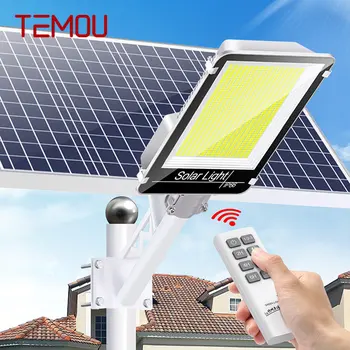 TEMOU Слънчев, с монтиран на стената лампа на Улицата лампа с датчик за температурата на външното тяло, водоустойчива IP65 с дистанционно управление за съвременния градина Plaza