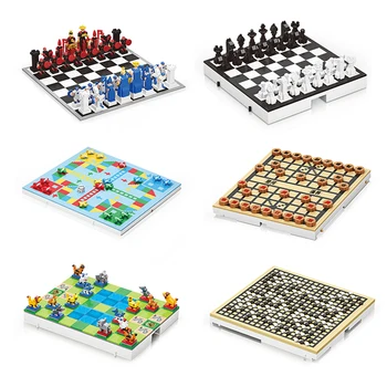 MOC Креативна игра Звяр Международни шах, не се сърди Бадук Ти Строителни блокове, Тухли САМ Забавни играчки за деца Коледен подарък