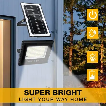 Супер Ярка слънчева лампа 40LED/50 LED, градинска лампа в задния двор, IP67, Водоустойчива Слънчев, с монтиран на стената лампа, осветление на двора, гараж, градина