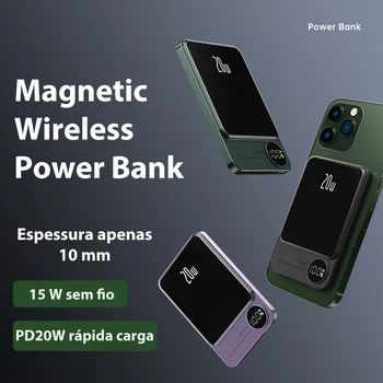 Магнитен Банка Хранене Бързо Зареждане за Magsafe Wireless Powerbank 10000 ма външна Батерия Преносими Кутии Захранване за iPhone Xiaomi