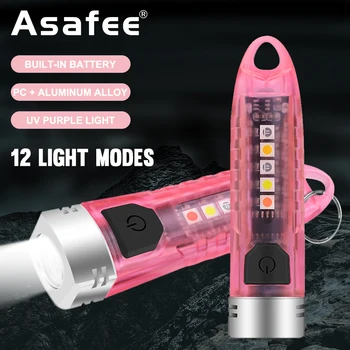 Asafee Многофункционално Фенерче StrongLight За Носене на Ключодържател Ключодържател USB Акумулаторна батерия Многофункционален Малко Фенерче