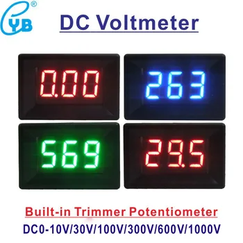 YB21 Волтметър за постоянен ток, dc 0-10 В 0-30 В, 0-100 В, 0-300 В, 0-600 В, Мини-Измерване на Напрежение, 3-Жичен 0,36 