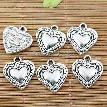 10шт 20 mm тибетски Сребро Красиви висулки във формата на Сърце EF1659 Висулки за бижута
