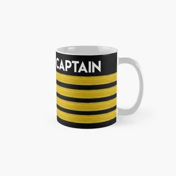 Captain Stripes Класическа чаша Чаша Проста Снимка на Съдове за Напитки Дизайн Изображения Подаръци Чаена дръжка, Кръгла, с кофейным принтом