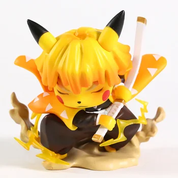 Demon Slayer Зеницу Агацума Пикачу Cosplay PVC фигурки са подбрани Модел играчки