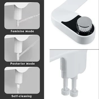 Аксесоари за биде, Подходящи за седалки на тоалетни чинии, неелектрически биде, оборудвани с самоочищающимися двойни дюзи за баня