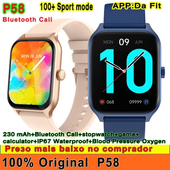Оригинални смарт часовници P58 мъжки Bluetooth Покана 100 Спортни ръчни часовници сърдечната Честота Кръвно налягане, Съдържание на кислород в кръвта Умни часовници за здравето на жените