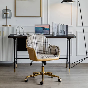 Офис стол от скандинавски плат за офис, лека Луксозна офис мебели, Домашен Подвижен отточна тръба на шарнирна връзка игри стол, офис стол за управител