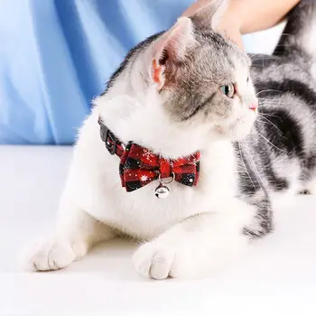 Уважаеми Регулируема огърлица за домашни любимци, прекрасни камбанка с лък, домашна котка, куче, найлонов яка, Коледно парти, носи вратовръзка за котки, вратовръзка ярки цветове
