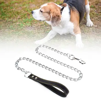 Каишка за кучета, регулируем метален тяговый въже за домашни любимци, който предпазва от ухапвания, за улицата