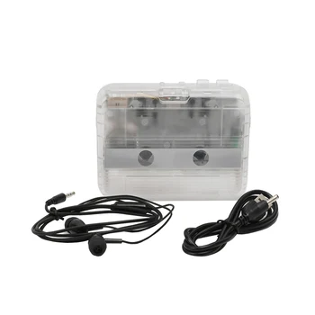 Съвместим с подарък предавател, кассетный плейър, лента с автоматичен обратен ход, прозрачно FM-радио, щепсела и да играе, преносим