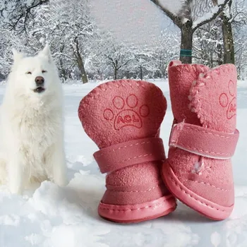 4 бр./компл., зимни топли обувки за кучета, сладък обувки за кучета, памучен обувки за ходене по сняг, смесица от маратонки за кученца, стоки за домашни любимци, Аксесоари за кучета