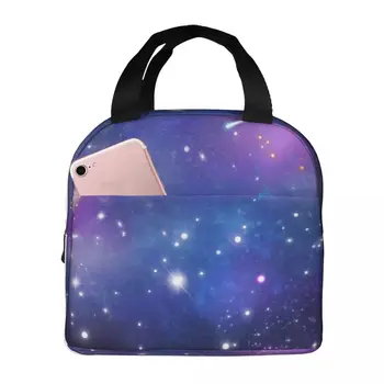 Чанта-хладилник за обяд Galaxy със Звездите, Изолирано Термална чанта за пикник, Преносим чанта-обяд-бокс на рамото