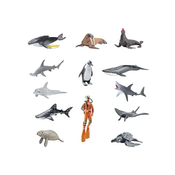 13x миниатюрни фигурки на морските животни, мини-животни за учебна играчки, декорации за аквариум за рожден Ден за момчета и Момичета