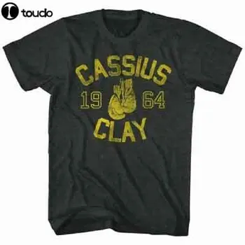 Мъжка тениска с къс ръкав На Ali, черна тениска с изображение, Хедър Cassius Clay;