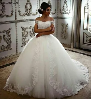 Бална рокля с открити рамене, бяло, слонова кост, секси просто винтажное сватбена рокля Robe De Mariee 2023, сватбената рокля на големи размери