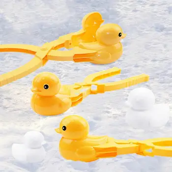 Забавен клип за игра на снежни топки, без чеп, скоба за създаване на снежков, Прекрасен дизайн патица, Играчка за забавление със сняг
