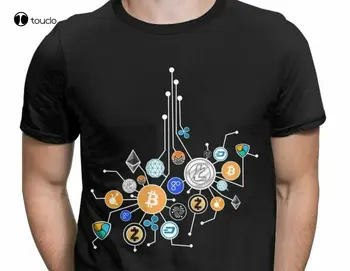 Тениска с блокчейном криптовалюты Bitcoin Xrp Litecoin Ethereum Hodl Crypto Cool Tee Shirt Custom aldult Teen unisex унисекс