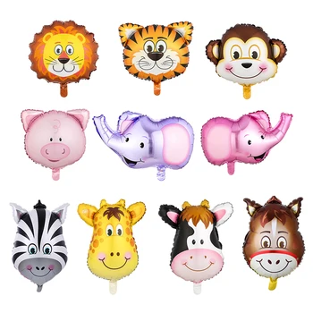 5 бр./лот, главата на животното, балон от фолио, маймуна, Лъв, надуваеми балони, Украса за Парти в чест на рождения Ден, Аксесоари за детската душа