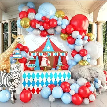 1 комплект балони, венец, арка, комплект за декорация на тематични партита за рожден Ден, детски душ, латексови балони, цирк фантазия природа