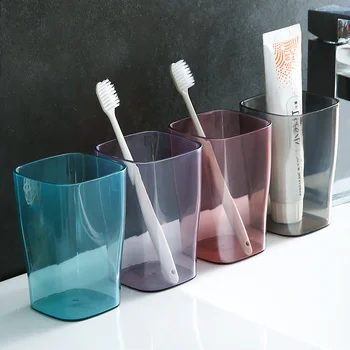 ZT 3021 креативна проста чаша за миене на зъбите, прозрачна чаша за изплакване на устата, пластмасова чаша за четка за зъби, приготвени на пара, чаша за зъби