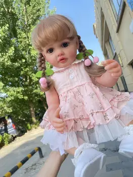NPK 55 см, силиконова vinyl кукла-реборн за деца, висококачествена кукла ръчно изработени с видими венами, коледен подарък