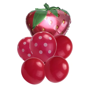 16 бр. балони с ягоди, балони от майларовой фолио с плодове, украса за парти в чест на рождения ден на клубничной теми за душата на детето