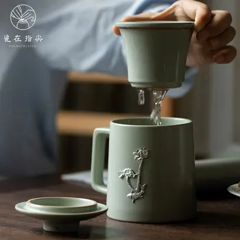 Керамични Офис Чаша за домашно пиенето на Чай с капак, Деформационные Чаши