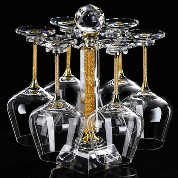 Безплатна доставка, кристална държач за чаши с диаманти, обърнати въртяща се чаша с дрелью, държач за вино, набор от битови чаши за вино, не съдържа олово