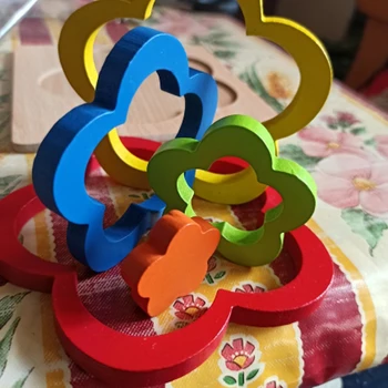 различен размер и цвят Дървени геометрична дъски-подреждане на пъзел, образователна играчка за децата, пъзел игра за познаване на форми, играчка монтесори за малки деца