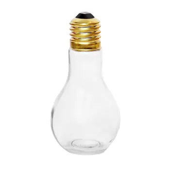 Креативна бутилка за вода с крушка за кратко на мода, млечен сок, под формата на електрически крушки, запечатани стъклена бутилка за парти, декоративна чаша