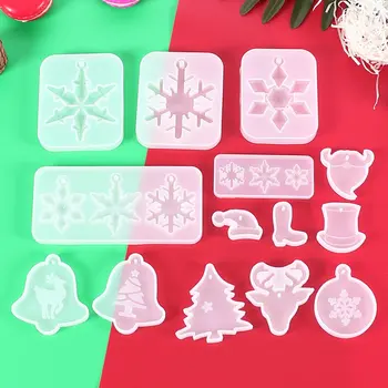 14 Вид Форма на Снежинка Силиконови Многофункционални Забавни Меки форми за производство на Коледни празнични украси САМ Креативната форма за торта