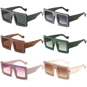 Нови големи блестящи слънчеви очила за жени, модни слънчеви очила в голяма квадратна рамка, модерни нюанси, плажни слънчеви очила, очила за шофиране с диаманти