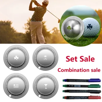 Шаблони за линията топка за голф от неръждаема стомана, хубава фигура, маркер с азбука, стик за голф, средства за позициониране, спортни инструменти на открито