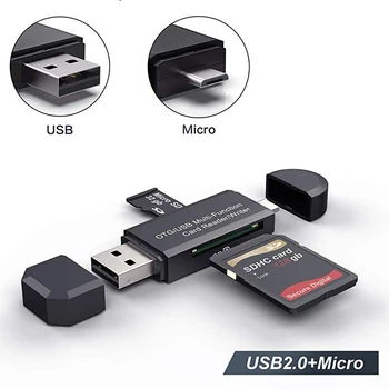 100шт 3 в 1 2 в 1 Мултифункционален TYPE C USB 3,0 2,0 micro Card Reader ХЪБ 480 Mbps Високоскоростен TF Mirco SD Четец на карти памет