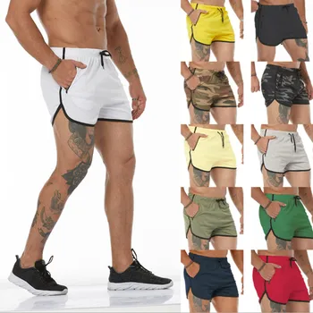 Летни нови мъжки ежедневни дишащи работни панталони с джобове, плажни, спортни къси панталони за фитнес, мъжки къси бързо съхнещи шорти за бягане с джоб