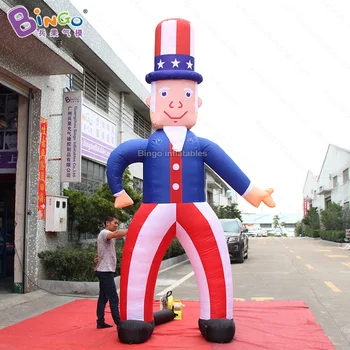 Нова популярен надуваем американски чичо с височина 4 м с шапка/чичо Сам надул модел с логото на печат по поръчка декоративни играчки
