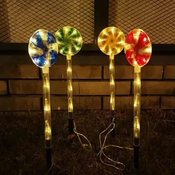 4 бр. led слънчев лампа за пътека от леденцовой бастуни utdoor, водоустойчив гирлянди от бонбони на клечка за коледа нова година празничен декор