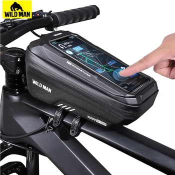 Велосипедна Чанта WILD MAN 5,5-6,6 См, Чанта За Телефон, Водоустойчива Чанта На Предната Рамка, Чувствителен Сензорен Екран, МТБ Чанта, Аксесоари За Автомобилния Велосипеди