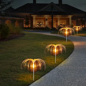 1 Плъзнете 5 оптичен лампа-медуза IP65, Слънчев декоративна лампа-медуза, за двора, Осветителни украса 1200mAh за дворно градина